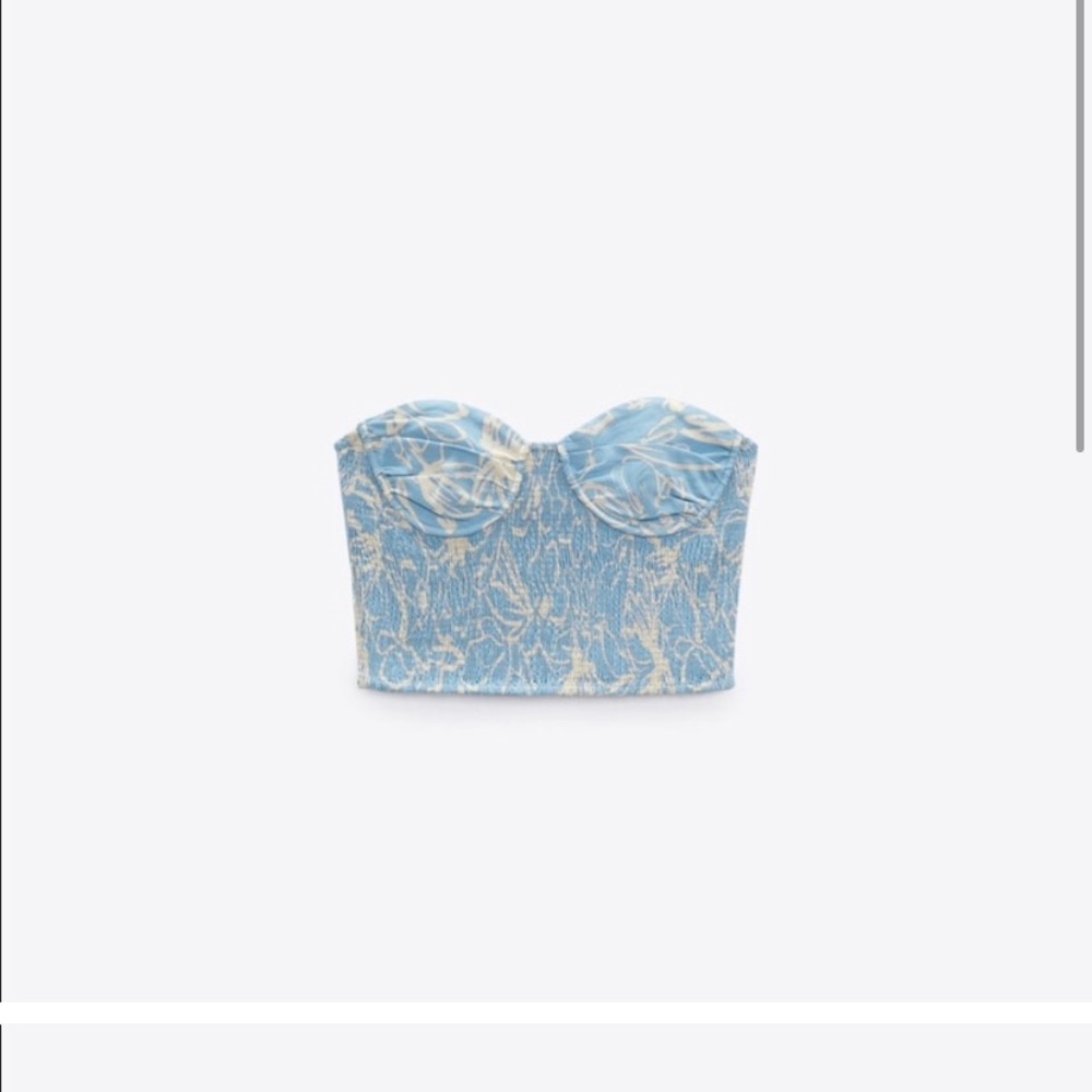 COPY - ZARA NWT linen print top